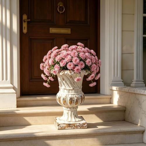 SOFE Vintage White Garden Planter Urns 18 Inches Tall, Handmade Antique - Image 3