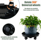6 Packs 13 Inches Large Plant Caddy with Wheels Plant Saucers on Wheels Rolling Plant Stands Heavy-duty Plant Dolly Plastic Planter Roller Base Pot Movers Outdoor Plant Tray Coaster, Black - Image 5