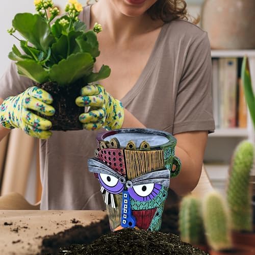 Midogaigai Abstract Face Planter Pots for Indoor Plants & Flowers Deco Gift - Image 5