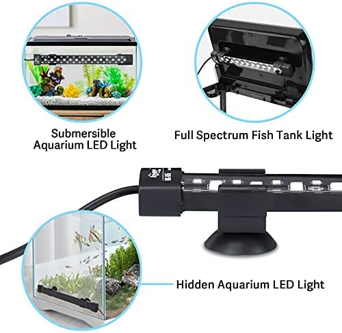 hygger 24/7 Mode Submersible Aquarium LED Light, Full Spectrum Hidden Fish Tank Light with 3 Rows Beads 7 Colors Auto On Off Sunrise-Daylight-Moonlight, Adjustable Timer Brightness - Image 4
