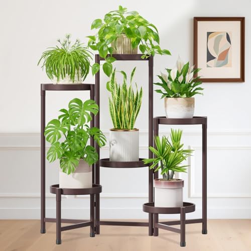 iDavosic.ly Plant Stand Indoor Outdoor, 6 Tier Metal Corner Shelf, Bronze by iDavosicly