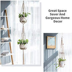 Mkono Macrame Plant Hangers Set of 4 and Fake Hanging Plant with Pot Set of 2 - Image 4