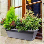 12 Pcs 24 inch Window Box Planter, Large Rectangular Flower Planter Boxes with Shelf Insert Plastic for Indoor and Outdoor Garden, Balcony Home Decor (12, 24 inch) - Image 7