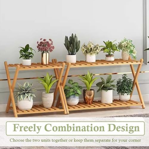 Wood Plant Stand - 2 Tier Planter Shelf | Outdoor Wooden Plant Stand For Patio Garden Porch Balcony Entryway Living Room Greenhouse Designed To Enhance The Beauty Of Your Greenery - Image 4