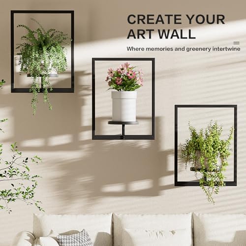 Ezprotekt Wall Planters for Indoor Plants, Wall Mounted Plant Holder, Hanging Plant Shelf, Metal Plant Stands Indoor for Living Room, Bedroom, Entryway- for Indoor Planter Wall Decor (3 Pack) - Image 3