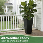 2PCS 30" Tall Planters Large Square Planter with Inner Tray,Outdoor Modern - Image 4