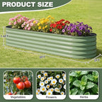 1MORE Galvanized Raised Garden Bed Outdoor,Planter Bed 8x2x1.4ft,Green,2-Pk - Image 4