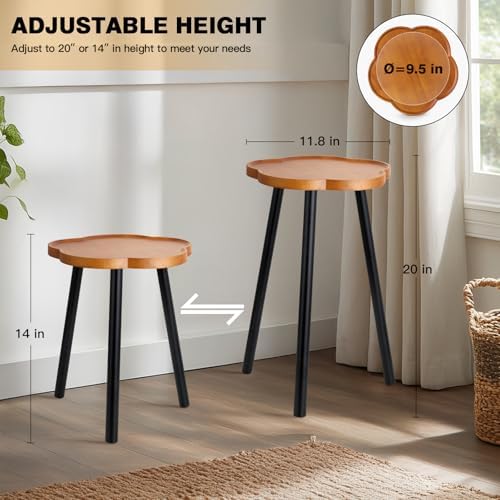 KINNARY Plant Stand Indoor, Wood Plant Table Plant Holder with Raised Design,Heavy Duty Metal Flower Pot Stand, Mid Century Modern Home Decor Small Side End Table（Clr.2-Flower 20" H） - Image 3
