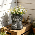 Vintage Distressed Metal Boot Planter with Bird Accent Farmhouse Decorative Plant Pot for Succulents, Small Plants & Floral Arrangements, Boot-Shaped Flower Pot for Indoor Outdoor Garden Balcony Decor by Unknown