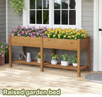 GHWIE Raised Garden Bed with Shelf,Elevated Wooden Planter Box with Legs,Garden Planter for Backyard, Patio, Balcony - Image 4