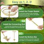 Tellingyou 2 Pack Adjustable Outdoor Flower Pot Stand, Plant Stands(Gold) - Image 7
