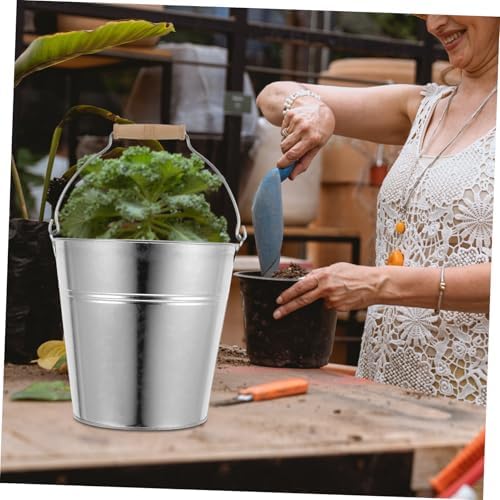 Milisten Vintage Iron Flower Bucket with Handle for Fresh and Dried Flowers - Image 3