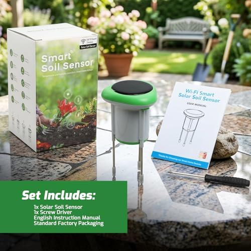 WiFi Soil Moisture Meter, 3-in-1 Smart Soil Tester for EC/Temp/Moisture, Wireless Plant Monitor with App, High Precision Digital Soil Sensor for Indoor Outdoor Garden & Lawn(Solar Powered) - Image 4