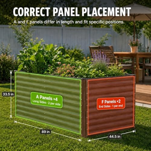 SnugNiture 36" Tall Raised Garden Bed, Easy Gardening at Waist Height, 8x4x3ft Large Galvanized Metal Outdoor Planter Box for Vegetables Flowers, Brown - Image 3