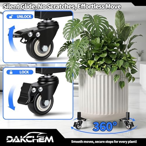 17-29 Inch Adjustable Plant Caddy with Wheels Heavy Duty Rolling Dolly - Image 4