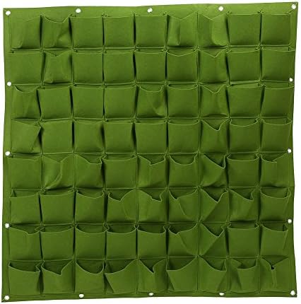 72 Pocket Hanging Garden Planting Bag Vertical Wall Planter Felt Material Indoor Outdoor Greening Green (Green) by Unknown
