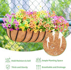 16 Inch Window Baskets with Coconut Liner Outdoor Wall Planter for Plants Long Window Flower Box for Porch Fence Patio Outdoor（4 Pack） - Image 6
