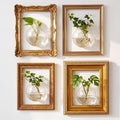 Kathfly 4 Sets Glass Wall Vase Planters with Vintage Picture Frame, Farmhouse Wall Propagation Planter Station Glass Vases for Hydroponics Plants Indoor Home Office Living Room Gallery Decor Gift by Kathfly