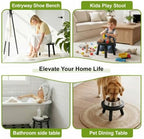 Delma Wood Plant Stands 5-Pack Indoor, Plant Stool, Black - Image 5