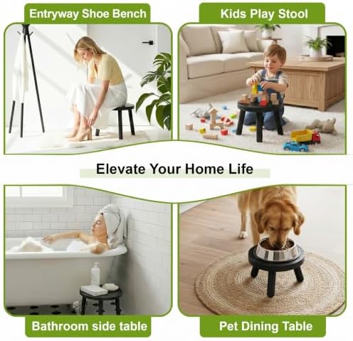 Delma Wood Plant Stands 3-Pack Indoor, Plant Stool, Black - Image 6