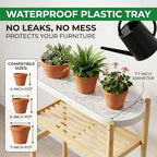 APRTAT 2-Tier Tall Bamboo Plant Stand for Multiple Indoor Plants - Image 3