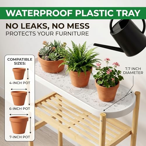 APRTAT 2-Tier Tall Bamboo Plant Stand for Multiple Indoor Plants - Image 3