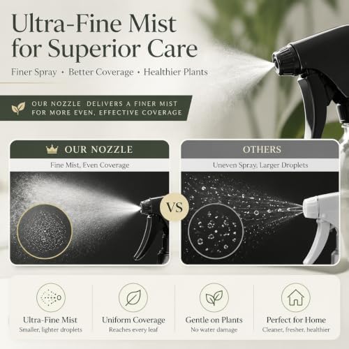 500ml Fine Mist Spray Bottle, Reusable Empty Large Spray Bottles, Multi-Purpose Water Spray Bottle for Gardening, Plant Watering, Hair Mist, Car Cleaning and Household Use - Image 3