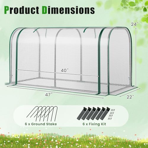 Giantex Raised Garden Bed with Cover, Wood Elevated Planter Box with Legs & Mini Greenhouse, Waterproof Sun-Protective PE Green House Cover, Outdoor Use for Fruit Vegetable Flower Herb (White+Natural) - Image 4