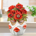 TOZLU Abstract Face Head Planter Picasso Colorful Art Resin Flower Pot by TOZLU