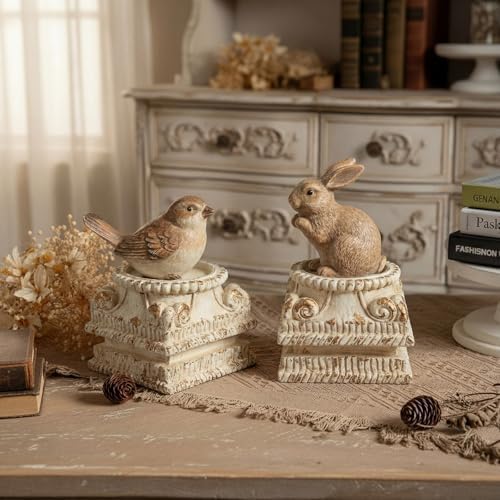 2 Pcs Vintage White Pedestal Display Stand, Candle Pedestal Decor - Image 4