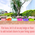 LaLaGreen Hanging Rail Planter (11.2 in, 6 Pack) Colorful Metal Garden Pots - Image 5