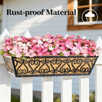 6 Pack 24 Inch Deck Railing Planter Box - Window Boxes Planters with Adjustable Brackets Coco Liners Balcony Planters Railing Hanging for Window Flower Boxes Outdoor Garden Decor - Image 4