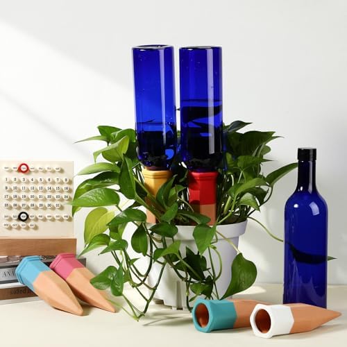 SiliFine 6 Sets Terracotta Watering Spikes,Blue and Mixed Color - Image 6