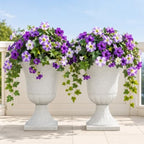 22" Tall Urn Planters Set of 2 Large Flower Pots, Indoor Outdoor Use - Image 4