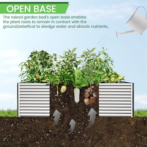 3PCS Tall Galvanized Raised Garden Bed Outdoor,Steel Garden Bed for Vegetables,Above Ground Garden Box for Flower,Metal Raised Beds for Gardening - 4x2ft - Image 6