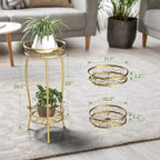 H HOMEXIN Plant Stand Indoor- 2 Tier Metal Tall Plant Stand 26.5" Flower Stand Holder Heavy Duty Rustproof Plant Shelf Rack for Corner Garden Patio Lawn Balcony office Outdoor - Image 4