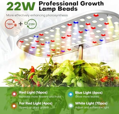 Ahopegarden Indoor Garden Hydroponics Growing System 12 Pods with LCD Touch Panel White & 52PCS Hydroponics Pods Kit - Image 2