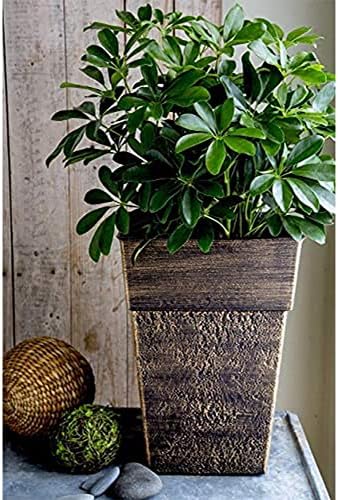 The HC Companies 18 Inch Avino Tall Square Planter - Decorative Indoor Outdoor Plant Pot for Front Porch, Deck, Patio and Home, Celtic Bronze - Image 4