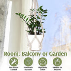 Hoteam 12 Pcs Macrame Plant Hangers Macrame Hanging Planters for Indoor Plants Handmade Boho Hanging Baskets Flower Pots Holder for Outdoor Home Wall Decor - Image 4