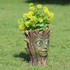 Tree Face Planter with Drainage Holes, 7.87 x 3.93 x 1.96 inches, Resin Garden Flower Pot, Indoor Outdoor Decorative Vase for Plants (xiao) - Image 6