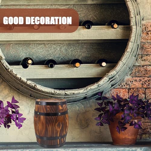 Oak Barrel Planter, Wooden Flower Pot, Rustic Plant Container, 27.00X21.00X21.00cm/10.61X8.25X8, Indoor Outdoor Usage, Durable Handmade Decor - Image 4
