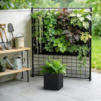 Kante Small Square Black Concrete Planter 10" W, Outdoor - Image 3