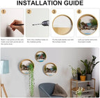 3 Pack Set Wall Planters,Modern Round Glass Wall Planter Succulent Planter Circle Iron Hanging Planter Vase for Herb,Small Cactus Perfect for Balcony, Room and Patio Decor (Gold) - Image 4