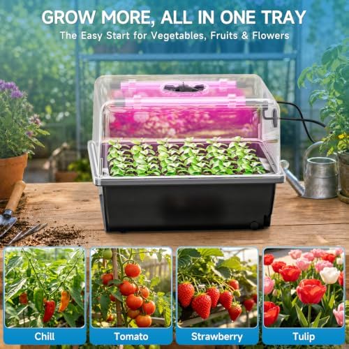 Hon&Guan 2 Pack Self Watering Seed Starter Trays with Growing Lights - Image 7