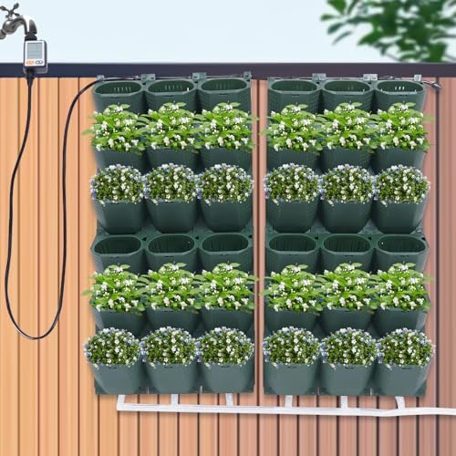 Vertical Wall Planter, Self-Watering Vertical Garden Planter Set with 36 Pots, Stackable Planters Grow Pots with Electronic Timer for Growing Veggies, Fruits, Herbs, Flowers. - Image 2