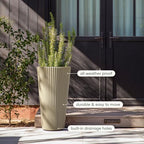 Veradek Demi Series Tall Planter - Tall Tapered Outdoor Planter with Shelf - Image 7