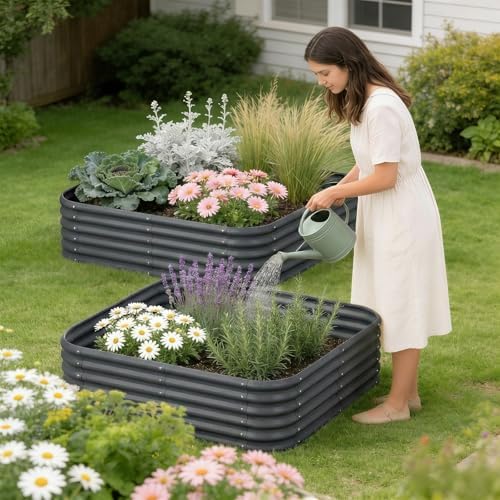 Besebay 2-Pack 4x1.5ft Galvanized Raised Garden Bed, Outdoor Planter Bed, - Image 7