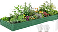DWVO 12 x 4 x 1 FT Raised Garden Bed Kit, Outdoor Galvanized Flower Bed with Safety Rubber and Gloves, Large Metal Planter Box for Vegetables, Flowers, Herbs, Fruits, Green by DWVO