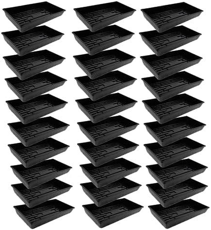 SUNPACK 10" x 20" Mega Plastic Seed Starting Tray, Black, 2.5" (Pack of 30) - No Drainage Holes, Ideal for Greenhouses or Indoor Gardening - Made of Thick, Strong Plastic by SUNPACK