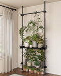 Bamworld Tension Rod Plant Stand Adjustable Hanging Plant Shelf Indoor by Bamworld